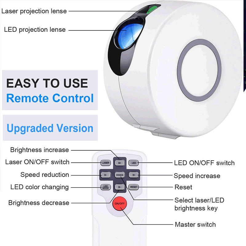 Smart App Sound Activated Music Rhythm Star Projector Light For Adults Kids Christmas Night Light Gift