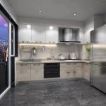 Italian Kitchen Furniture Design Featuring Solid Wooden Cabinet and Blum