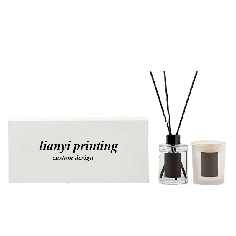 Embossing End Recycled Scented Candle Packaging Boxes For Aromatherapy Reed Diffuser