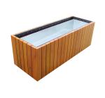 Floor Boughpot Type Large Wooden Planters With Sandblasting Zinc Spraying Finish