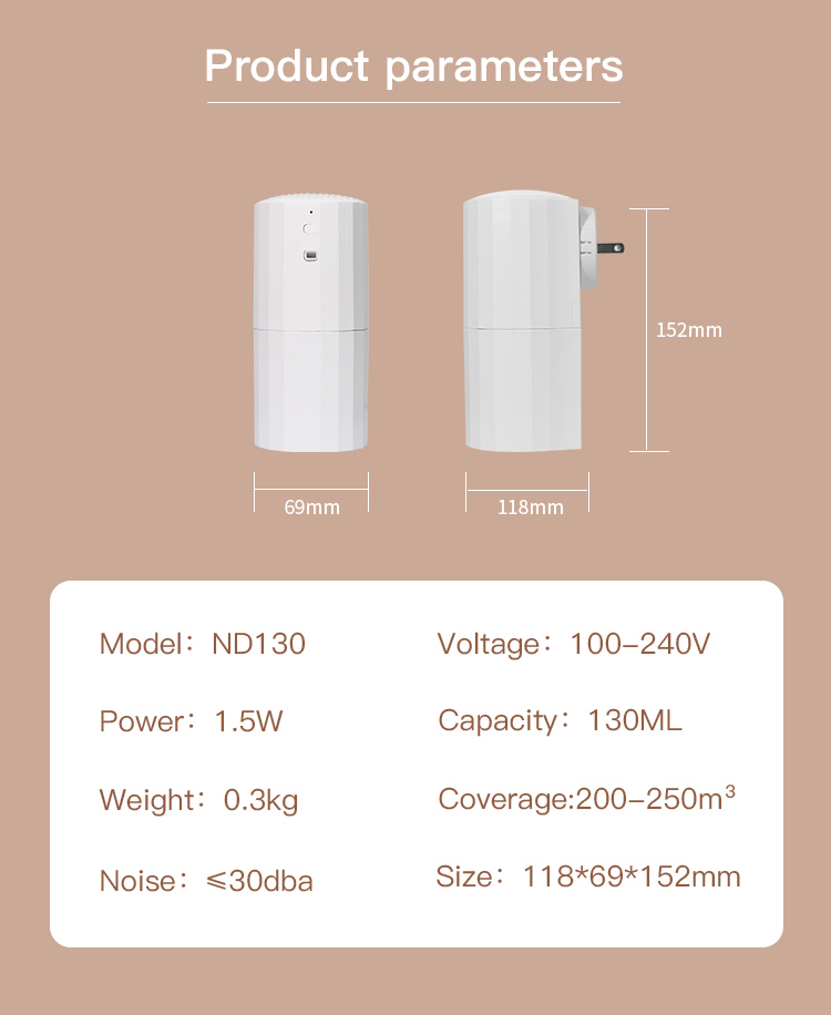 HOMEFISH 240V Waterless Aroma Diffuser 130ml Wall Plug In