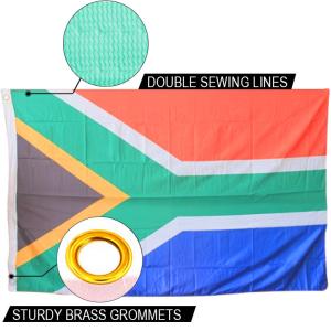 Quality South Africa National Flag 90 X 150cm Knitted Polyester Single Reverse wholesale