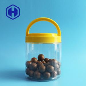 Quality 120mm Round PET Straight Sided Plastic Jar With Lid Handle Food Packing wholesale