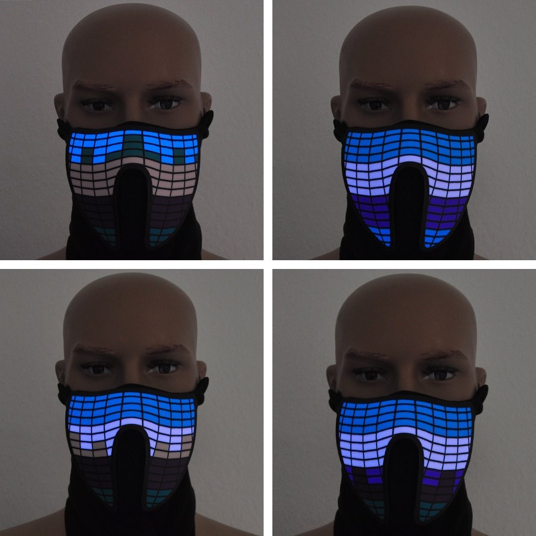 Wholesale New Hot Sale Popular Music Party Led Mask Masquerade Light Up Party High Brightness Sound-Activated El Mask