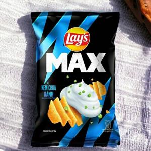 Quality Lay's Max Onion Sour Cream Flavor Chips - 75 g Packs, 40-Count Wholesale Case- Asian Snack Supplier wholesale