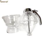 Wholesale 200ml Transparent Glass Syrup Honey Dispenser honey jar