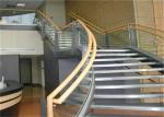 Prefab Apartment Building Curved Stairs Clear Finish , Arc Shaped