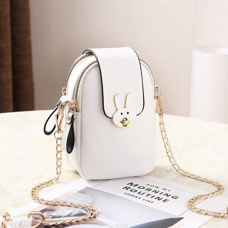 2024 Phone Women Leather Bag Lady Style with Crossbody Design and Pearl Tassel Detail