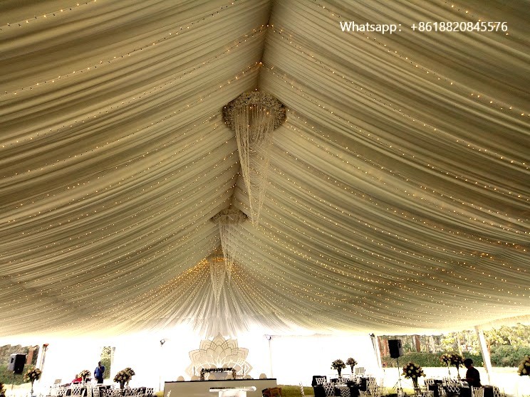 15m Width Multi Side Clear Span Tents Garden Wedding Event With Ceiling Decor