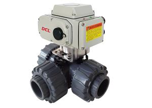 Quality Compact 3 Way Electric Actuated ISO5211 PVC Ball Valve wholesale