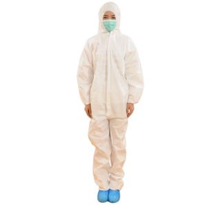 Quality White Non Woven Surgical Gown , Disposable Hooded Coveralls Free Sample wholesale