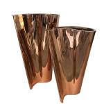 Outdoor brass copper golden hexagonal flower pot & planter