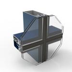 wood grain Glazed Aluminum Curtain Wall Framing Thermal Break