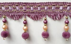 Quality Hot selling wholesale fabric drapery polyester lace trimmings beaded pom pom fringes wholesale