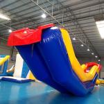 Durable PVC Tarpaulin Long Inflatable Water Slide For Seaside