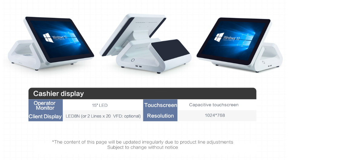 Advanced Dual 15.6'' HD Touch Screen POS Terminal Model 401 with Win/Andriod Support