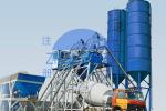HZS75 Automatic Hoist Type Stationary Concrete Batching Plant Blue And White