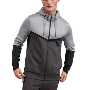 Quality Customized Logo Polyester Long Sleeve Full Zipper Design Hoodie Men Sportswear with Pocket wholesale