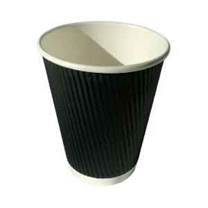Quality PE Coating Ripple Wall Coffee Cups 12 Oz Single Use Heat Insulation wholesale
