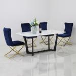 0.7CBM 20mm Modern Rectangle Dining Table Stainless Steel Frame