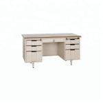 Wooden Desktop 1.2 MM Thick Metal Frame Steel Computer Table