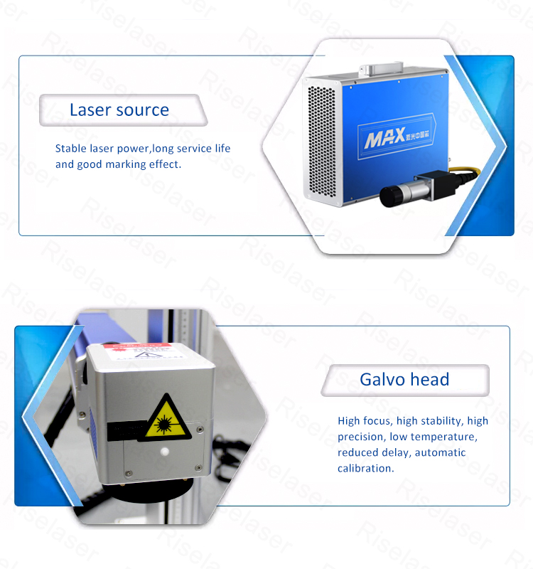 Auto Focus Optic Split Metal Fiber Laser Marking Machine Max Raycus JPT