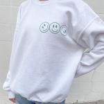 Casual Woven Plain Crew Neck Sweatshirt Turn Down Collar