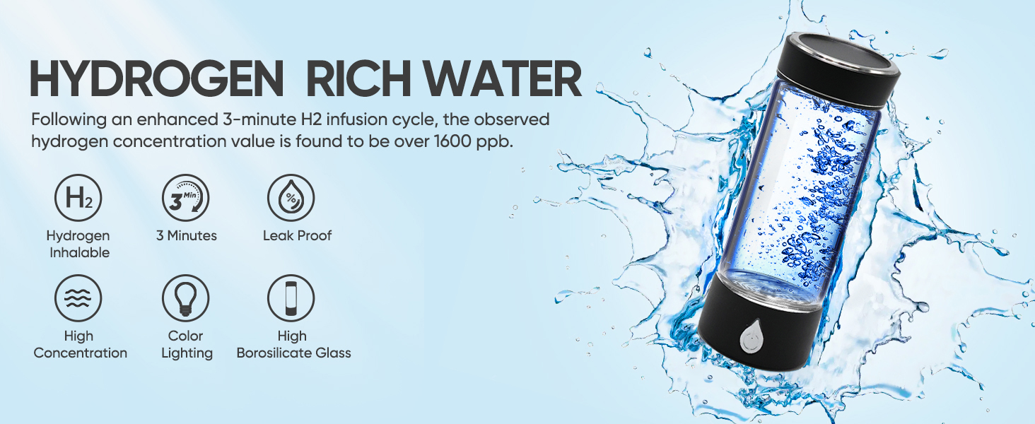 Portable USB Hydrogen Glass Generator For Healthy Water Improvement