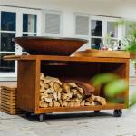 Rectangular Corten Steel Outdoor Fire Grill