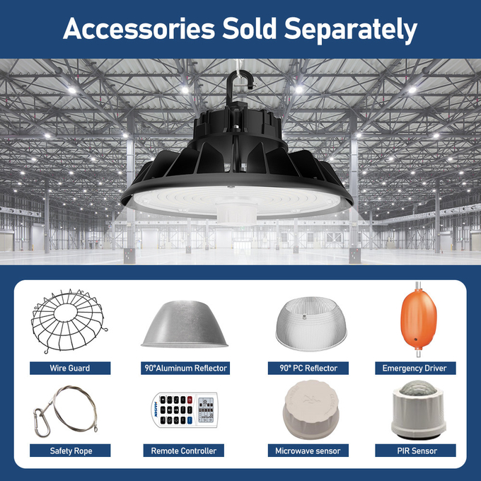 Industrial Workshops Warehouse LED UFO High Bay Light Dimmable 100W 150W 200W 240W Ip65