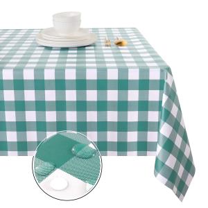 Quality Green Plaid Plastic Table Cloth wholesale