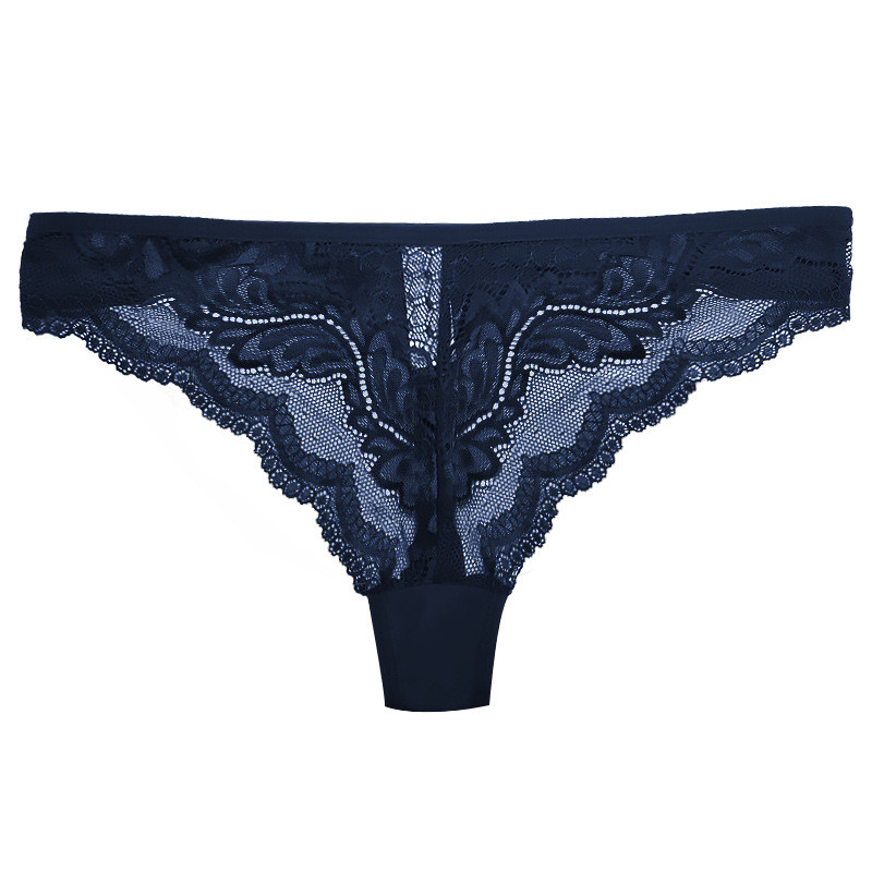 Sexy Low Rise Lace Panties Ultra Thin T Back Underwear Floral Lace Mesh Thong See Through Panties