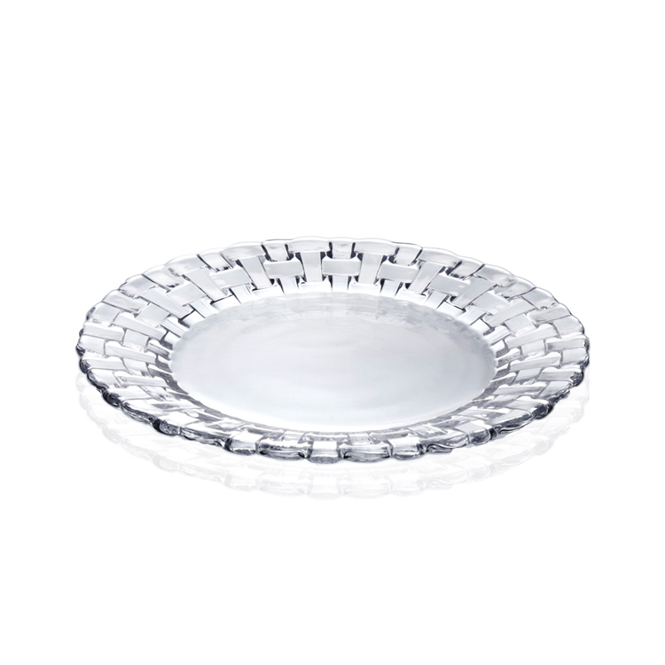 Factory Direct China Manufacturer Classic Woven Collection Clear Plate Set with 2 Sizes