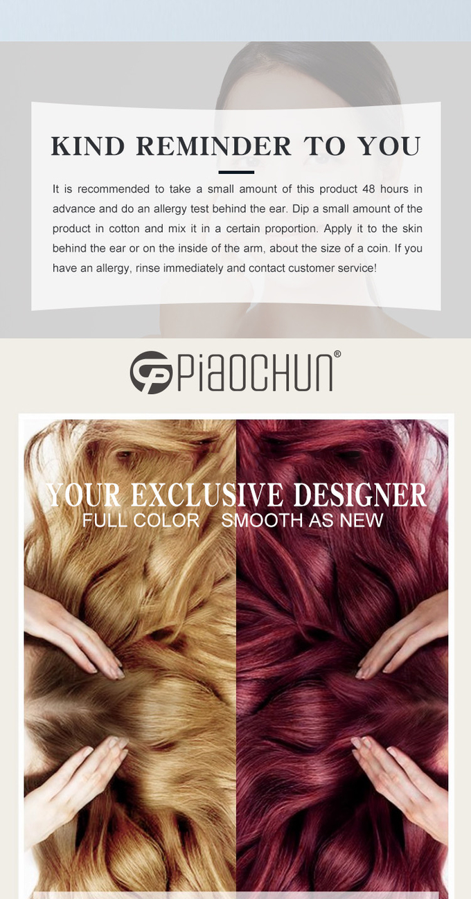 Ammonia free hair color cream covering white hair, multi-stage color, one-step healthy hair dye