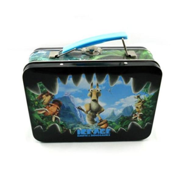 Food / Toy Packaging Metal Tin Lunch Box , Cutstom Printed Tin Containers With