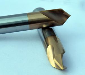 Quality Dia 3 mm 90 Degree Chamfer End Mill , 50 mm Length Milling Machine Cutters wholesale