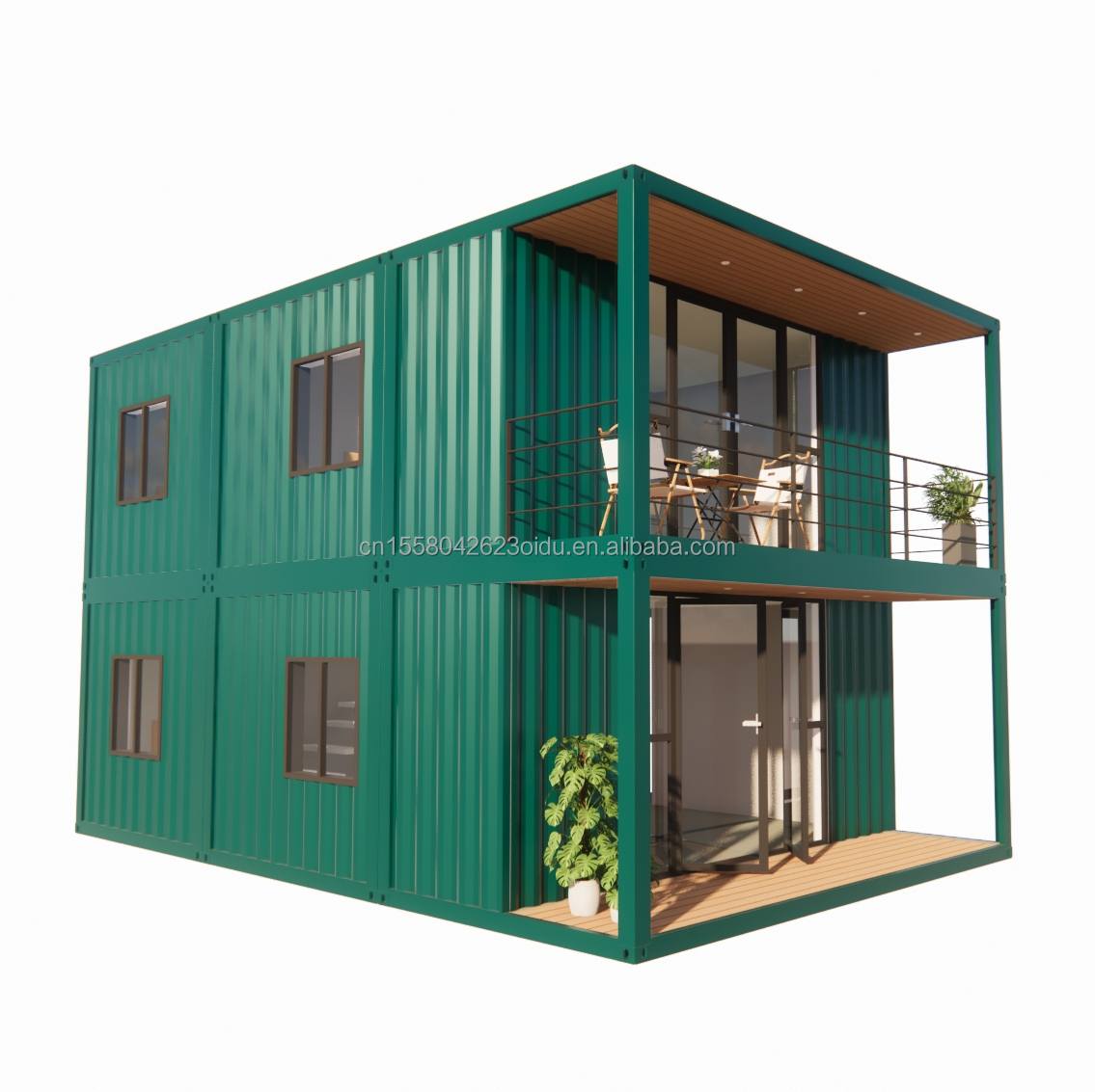 Customizable Double-Story Container House for Seaside Vacation Fireproof Prefabricated Forest Villa Resort Sizes 20ft 40ft