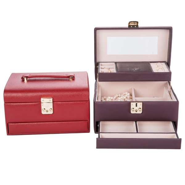 Oem Lockable All In One Jewellery Box , Packaging Gift Travel Jewelry Organizer