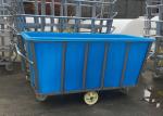 Polyethylene Linen Industrial Plastic Laundry Trolley Basket On Wheels 2100 *