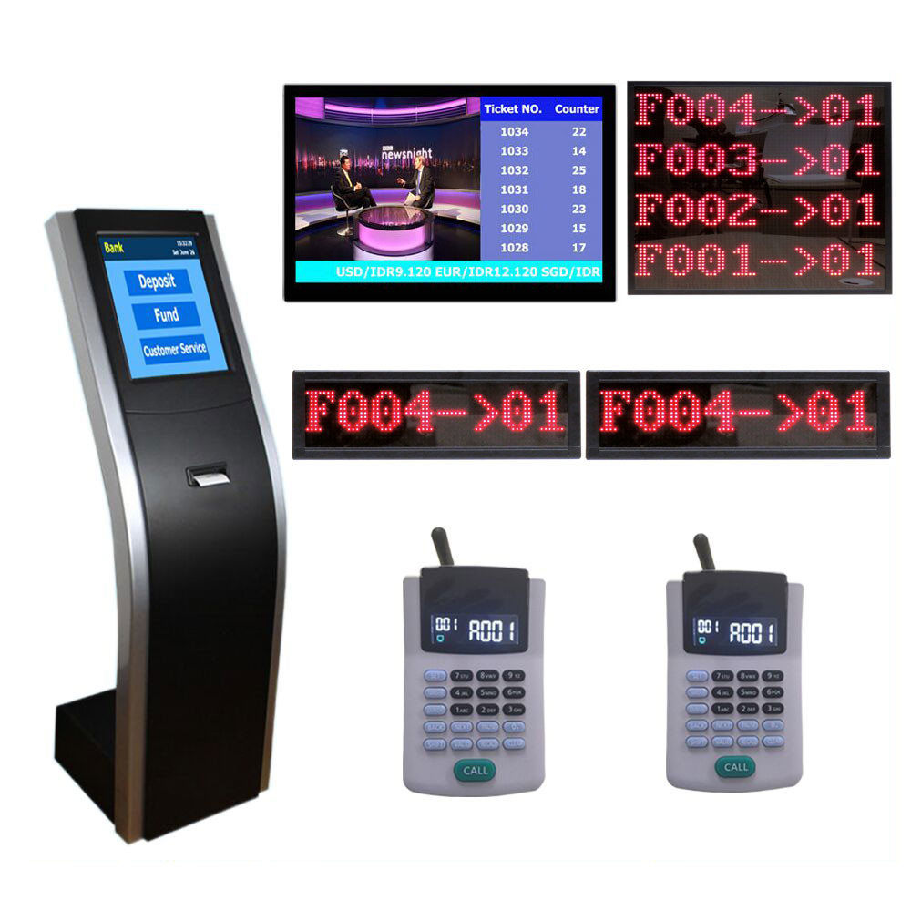 Custom design bank service counter led number Queue Ticket Management Display Token Number Kiosk System