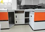 Steel Inside Supermarket Checkout Counter Craftsmanship Custom Color Stainless
