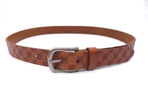 Quality Genuine 3.0cm Embossed Leather Belt With Alloy Pin Buckle wholesale
