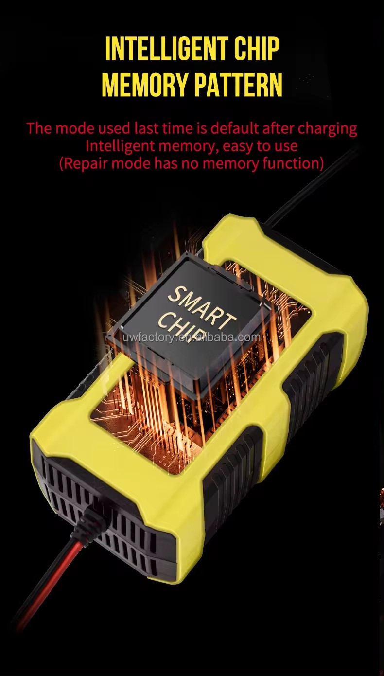 12V/10A Input 12V/2A Output Color Touch Screen Car Battery Charger for Lead-Acid and Lithium Ion Batteries Large Screen