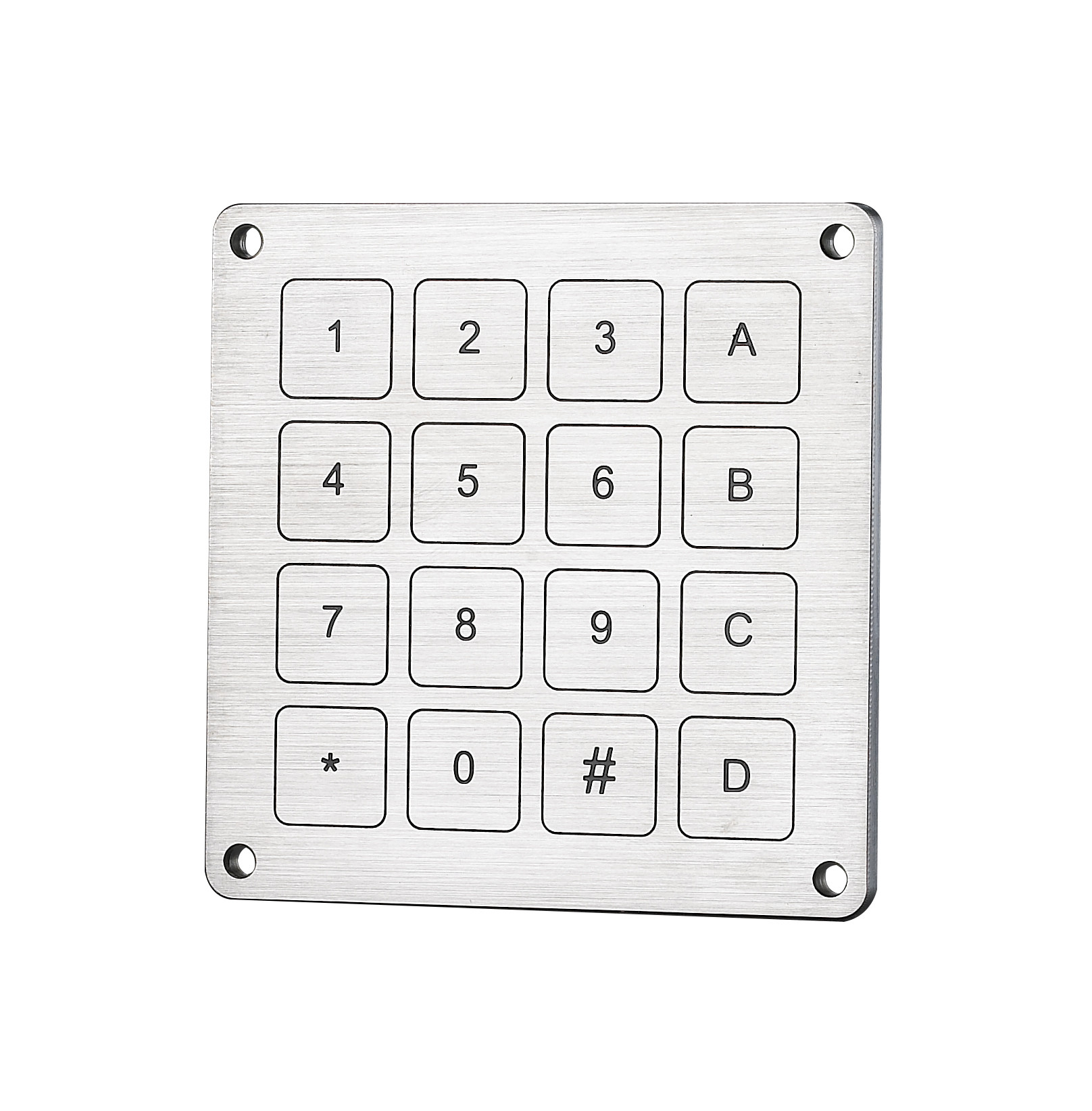 Factory supply IP68 aluminum metal piezo keypad with 16 flat keys