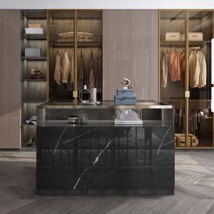 Quality Solid Wood Modern Wooden Wardrobes Closet Auto Swing Door Lacquer Finish wholesale