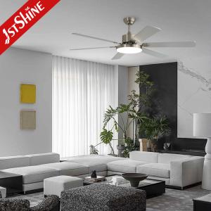 Quality 58 Inch Bedroom Ceiling Fans With Lights Reversible Silent DC Motor MDF Blade wholesale