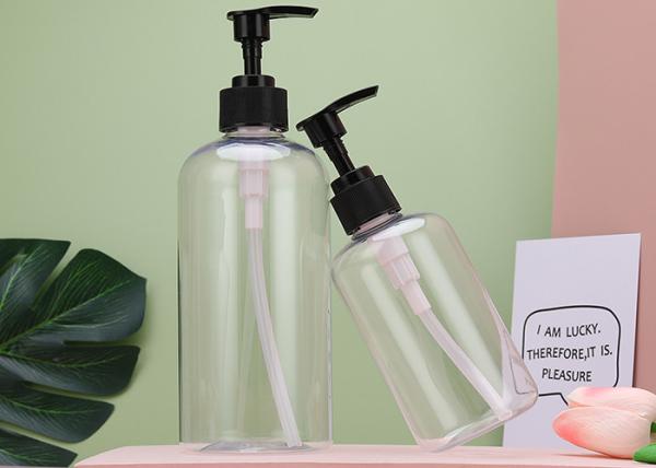 Cheap Refillable ISO9001 Flat PET Pump Bottle 300ml 700ml Dispensing Lotions Shampoos for sale