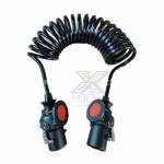 7Pin Connector Spring Trailer Cable Wire Harness , 5V Electrical Cable Harness