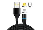 USB C 1000mm 5V 3A Magnetic 3 In 1 Charging Cable