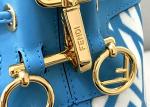 3D Effect Blue Bucket Bag , Psychedelic Crossbody Bucket Bag